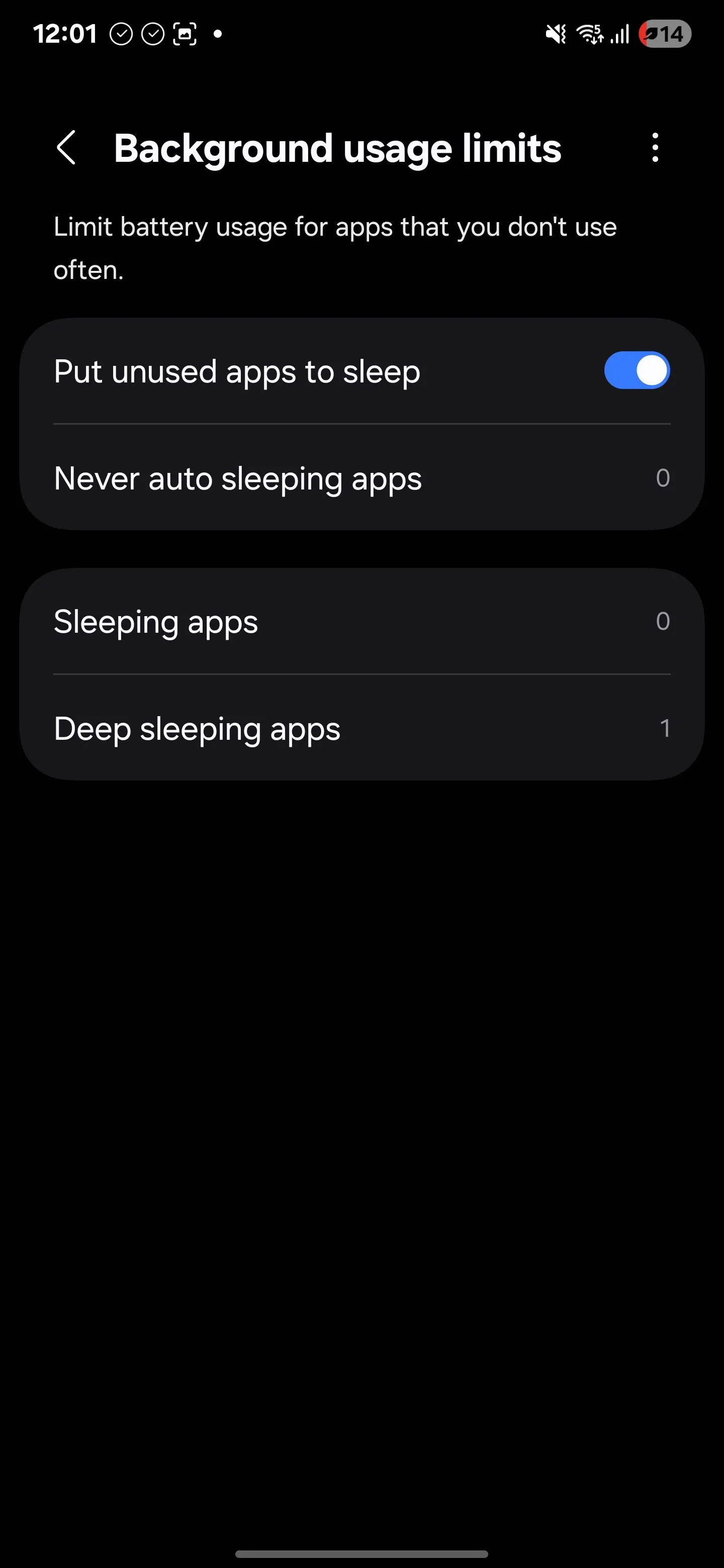 Tùy chọn bật chế độ 'Đưa ứng dụng không dùng vào chế độ ngủ' trên Android