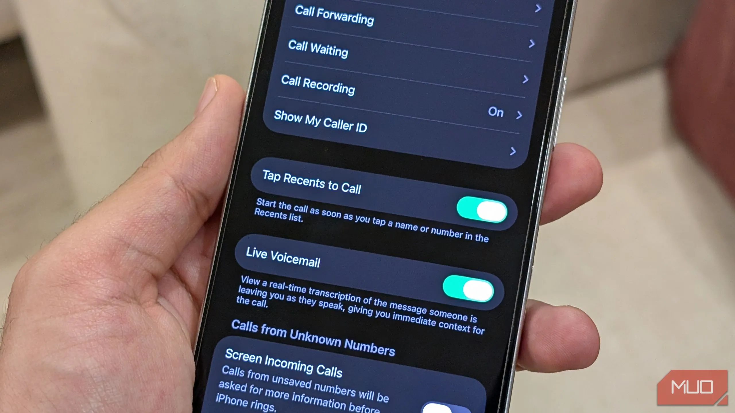 Tùy chọn chạm mục gần đây để gọi trong iOS 26