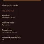 Tùy chọn Chế độ Tập trung trong cài đặt Digital Wellbeing trên Android.