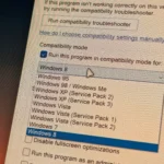 Tùy chọn Chế độ tương thích (Compatibility Mode) trong cửa sổ Thuộc tính trên Windows 11