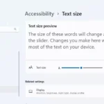 Tùy chọn điều chỉnh kích thước văn bản trong ứng dụng Cài đặt Windows