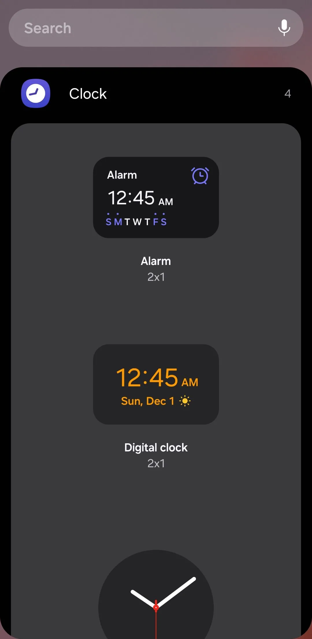 Tùy chọn widget đồng hồ và thời tiết trên điện thoại Samsung Galaxy