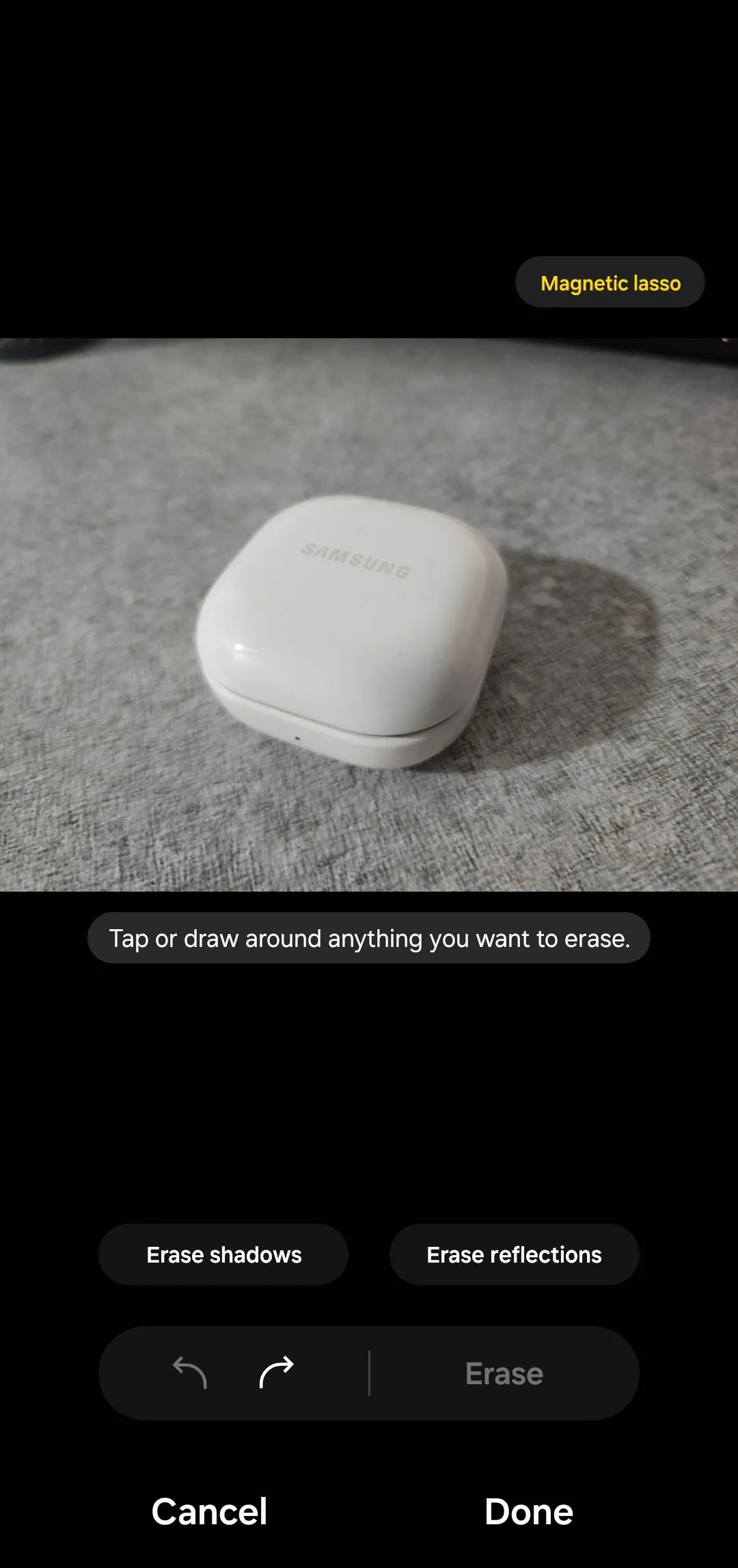 Tùy chọn xóa vật thể và bóng đổ trong trình chỉnh sửa ảnh Samsung