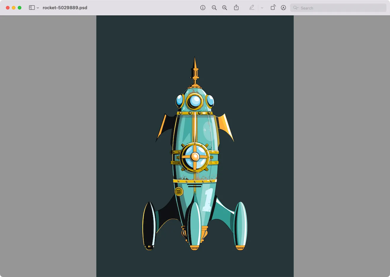 Ứng dụng Preview trên macOS hiển thị file PSD