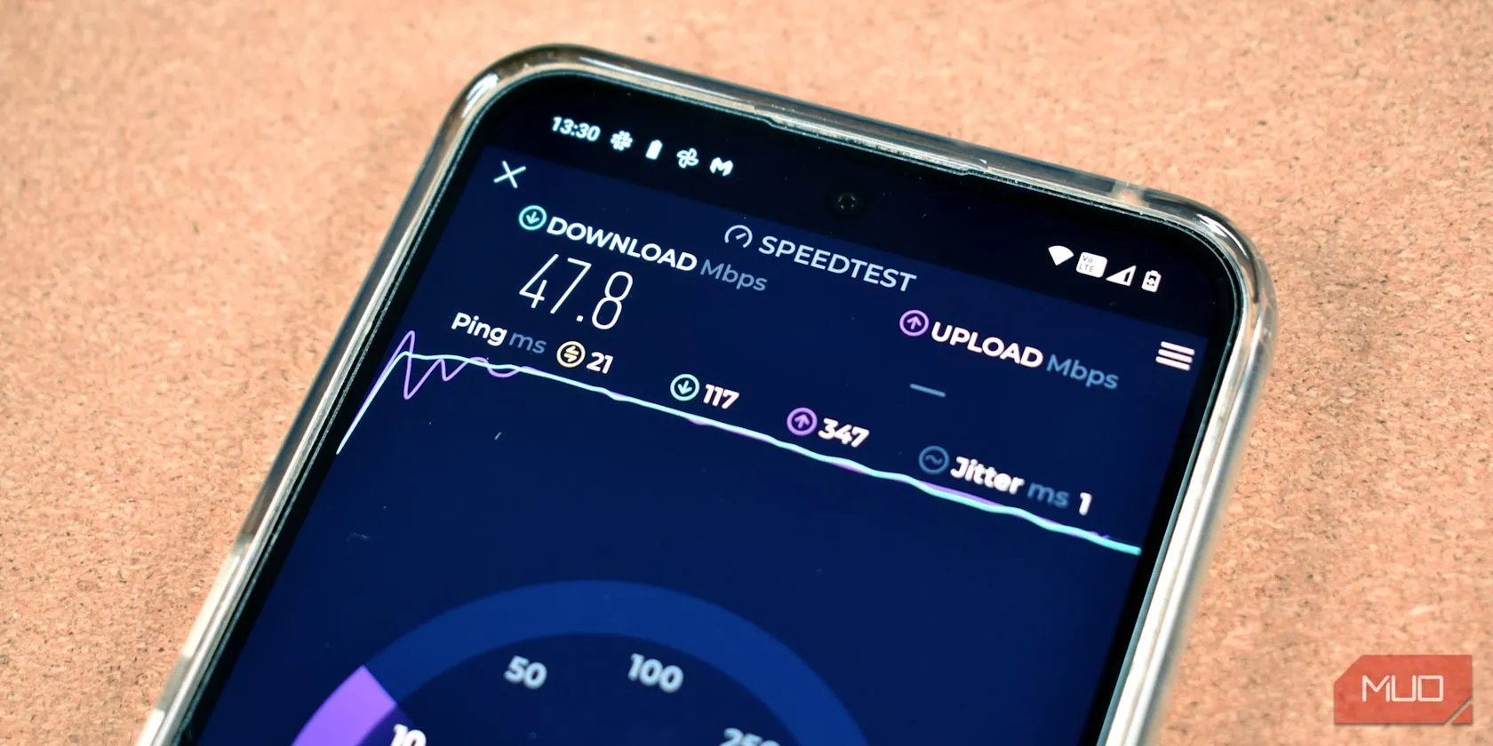 Ứng dụng Speedtest Ookla trên màn hình điện thoại, minh họa kiểm tra tốc độ mạng di động