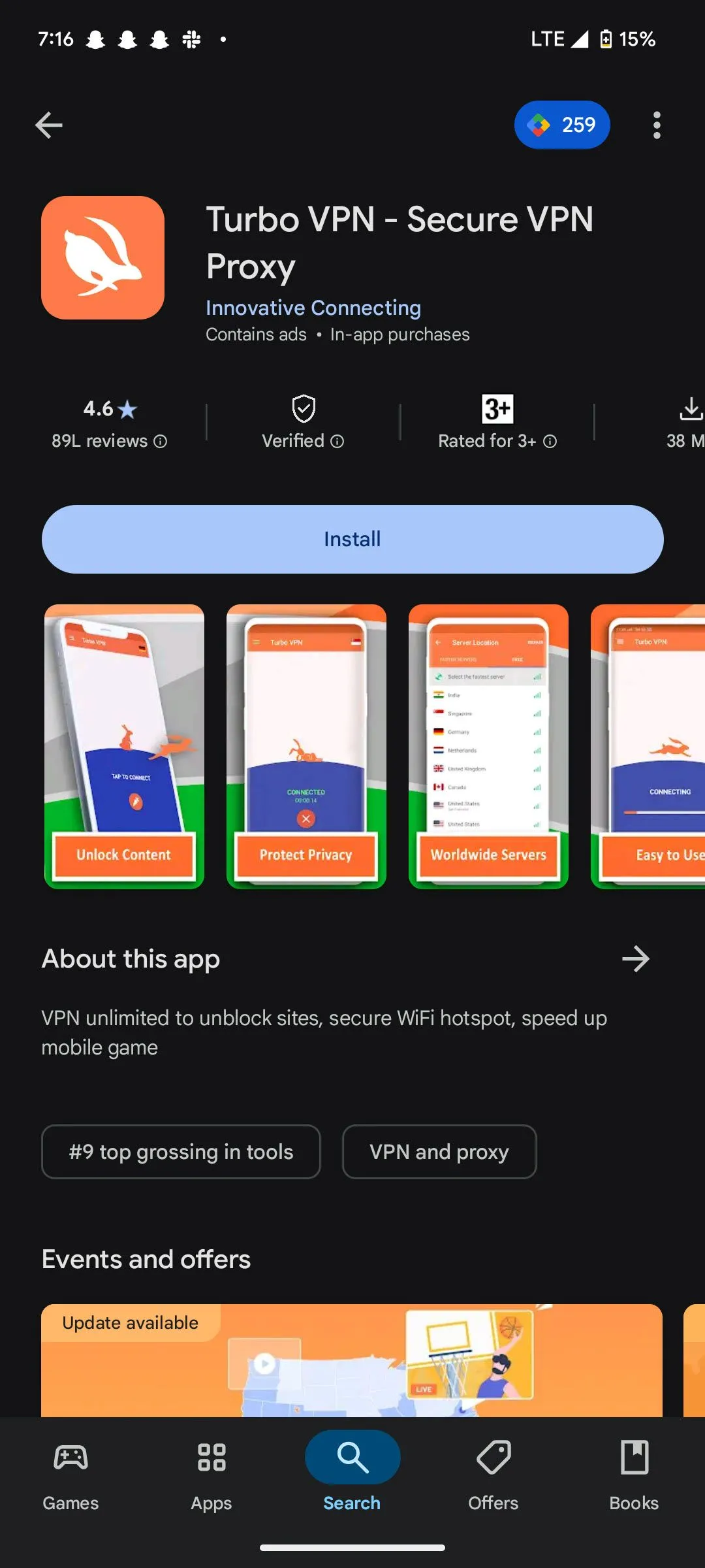 Ứng dụng VPN Trung Quốc miễn phí Turbo VPN có thể không an toàn