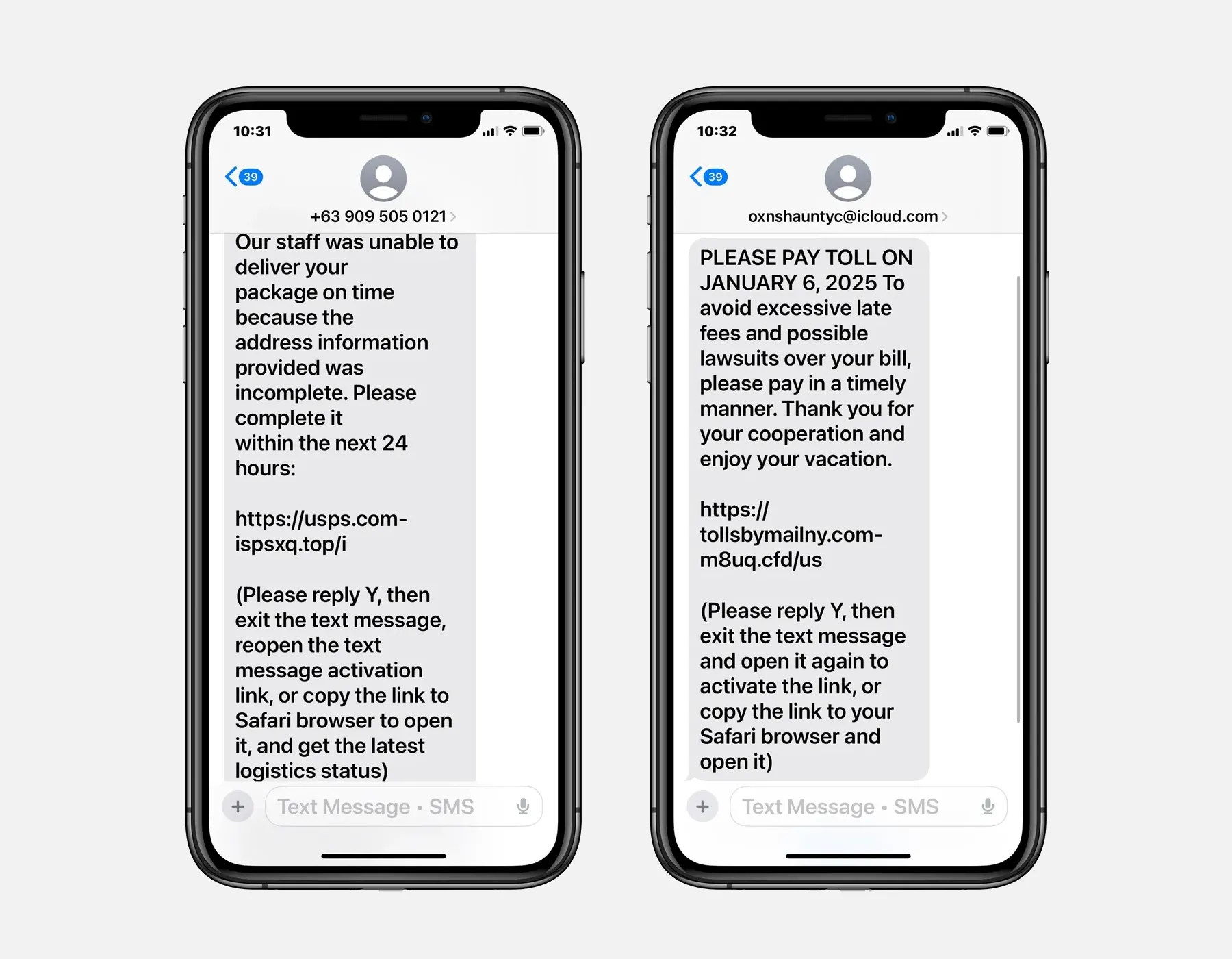 Ví dụ tin nhắn lừa đảo smishing nhắm vào người dùng iMessage và cách chúng lừa gạt