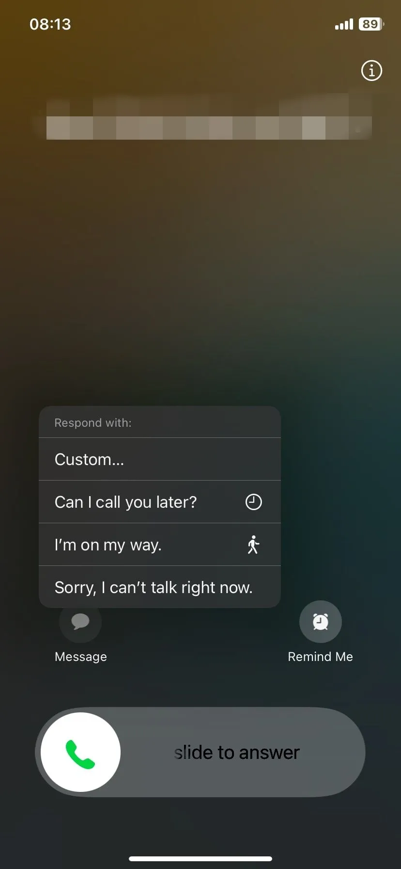 Ví dụ tin nhắn trả lời nhanh được gửi trên hệ điều hành iOS