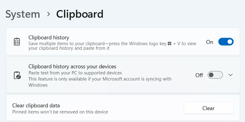 Vô hiệu hóa đồng bộ hóa bộ nhớ tạm trên Windows 11