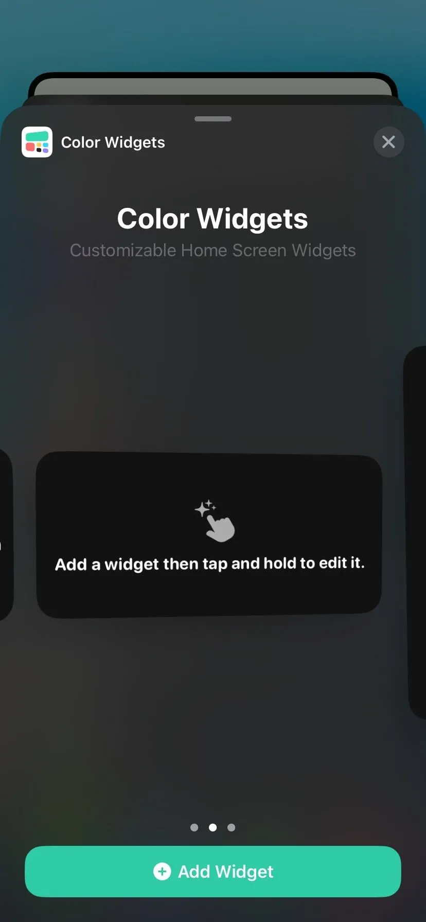 Widget Color Widgets hiển thị đồng hồ và ngày tháng với màu sắc tùy chỉnh nổi bật trên màn hình iPhone