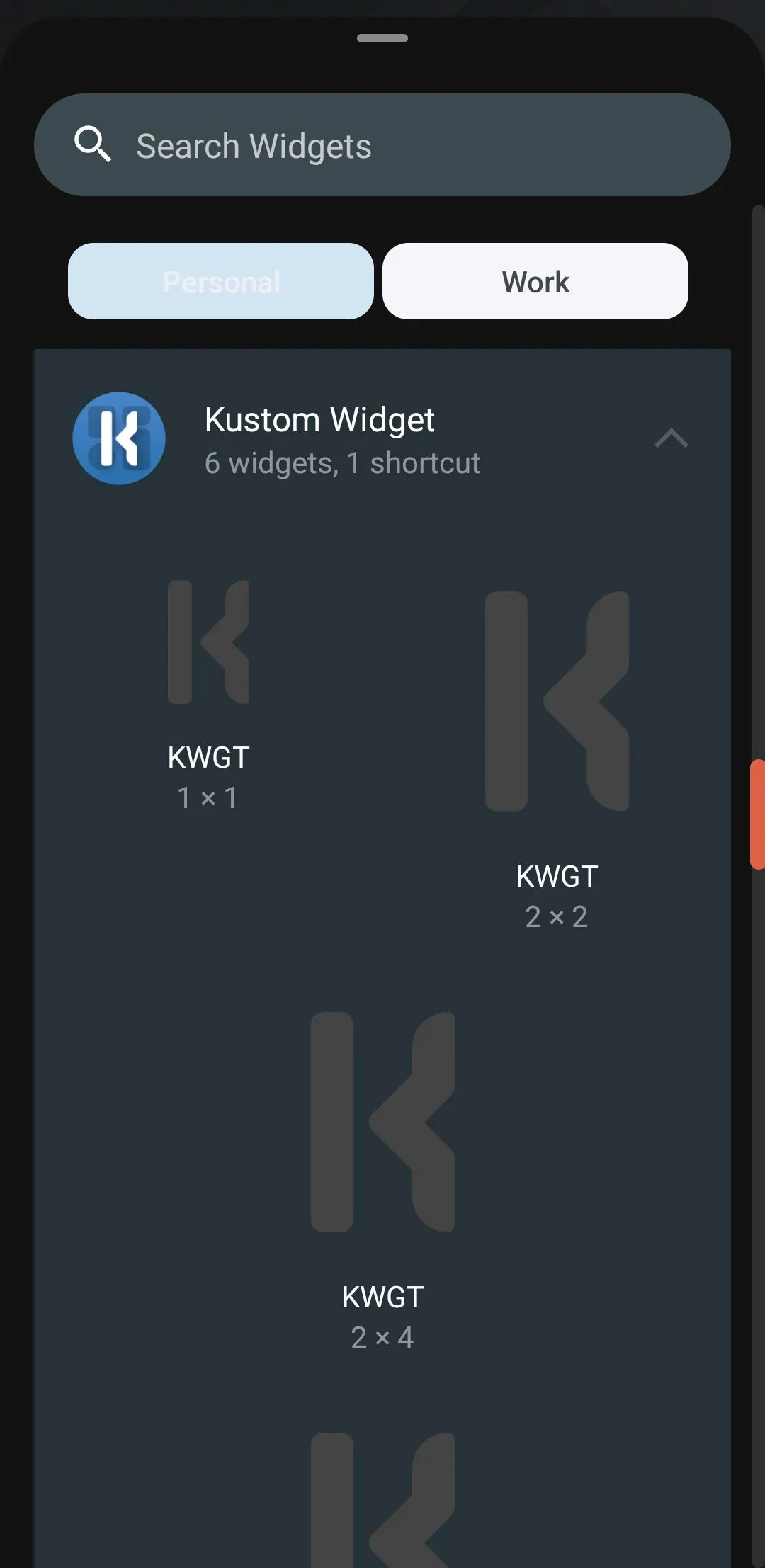 Widget KWGT trên điện thoại Android
