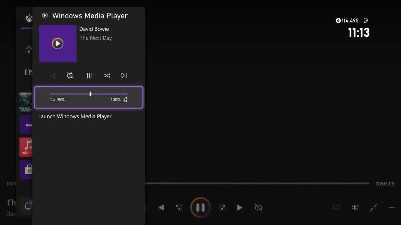 Windows Media Player Legacy trên menu hướng dẫn Xbox Series X