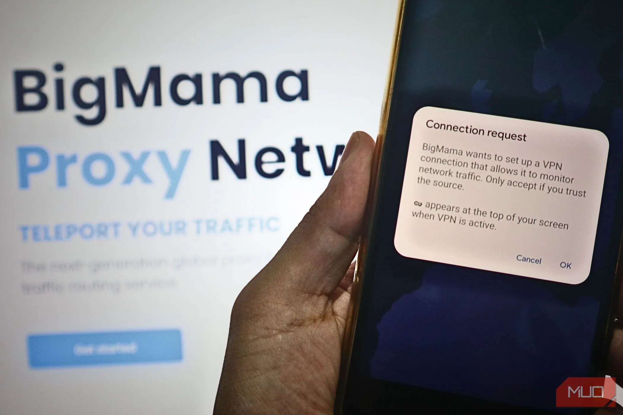 Yêu cầu kết nối VPN miễn phí từ BigMama, gợi nhắc về những rủi ro tiềm ẩn khi sử dụng các dịch vụ VPN không trả phí.