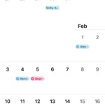 Apple Calendar trên iPhone hiển thị lịch trình được đồng bộ tự động.