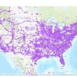 Bản đồ phủ sóng mạng 5G tại Mỹ của nPerf, minh họa sự chênh lệch độ phủ sóng 5G giữa các khu vực.