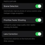 Cài đặt Smart HDR trong ứng dụng Cài đặt Camera trên iPhone để điều chỉnh chế độ HDR tự động.