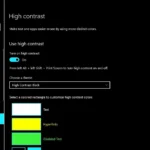 Cài đặt tính năng Tương phản cao trong ứng dụng Cài đặt của Windows 10