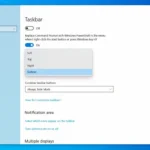 Cài đặt Windows 10 hiển thị tùy chọn vị trí Taskbar và cách kết hợp biểu tượng ứng dụng