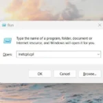 Cửa sổ lệnh Run trên Windows 11 với hộp thoại inetcpl.cpl để mở Tùy chọn Internet