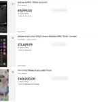 Điện thoại iPhone cũ được rao bán trên eBay với ứng dụng TikTok cài đặt sẵn, giá cả bị che mờ để bảo vệ thông tin cá nhân.