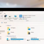 File Explorer mở trên máy tính xách tay Windows hiển thị cấu trúc thư mục và thanh điều hướng