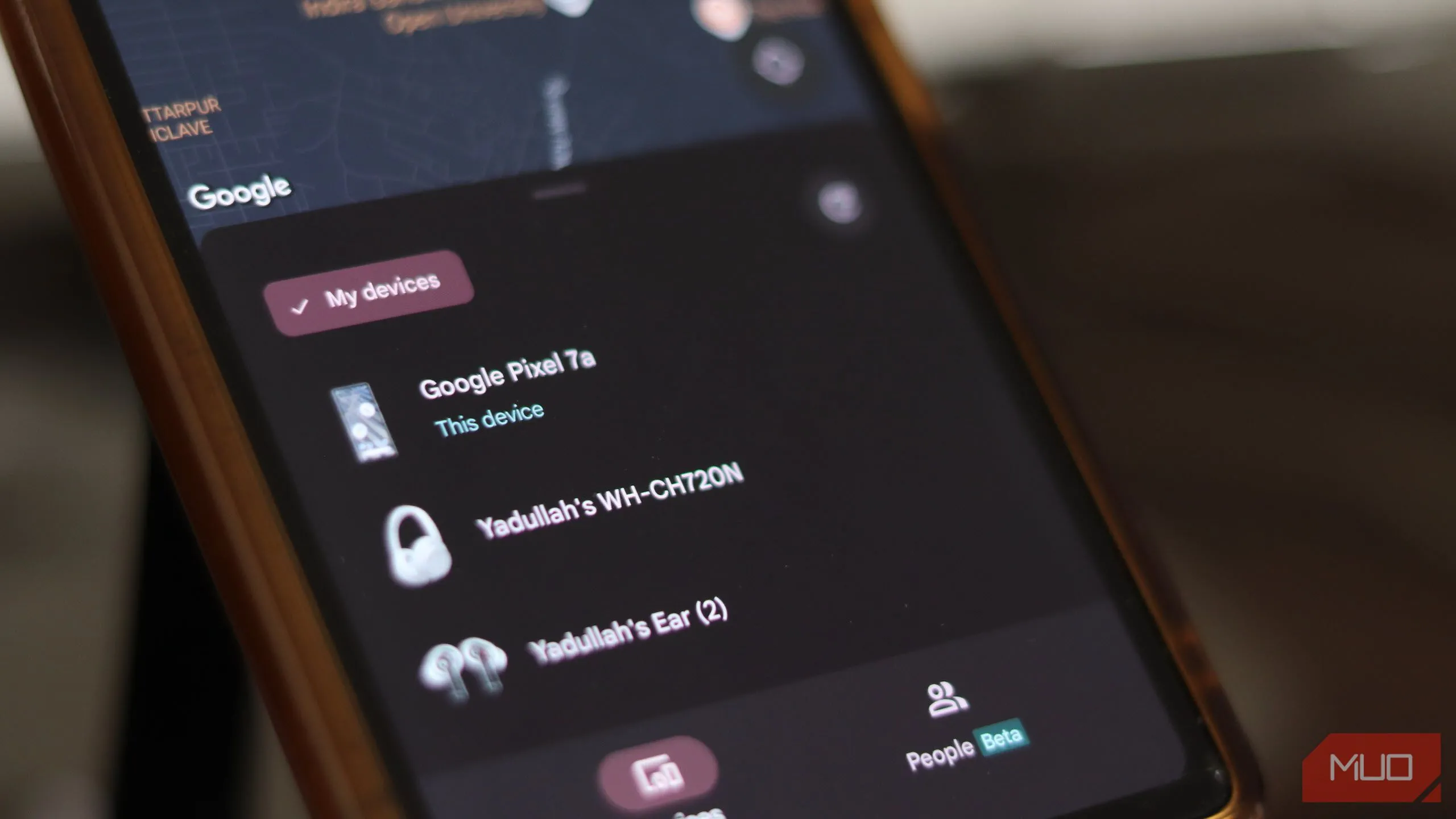 Find My app open on Android