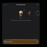 Genmoji tạo biểu tượng cảm xúc ly cà phê đá với bọt kem