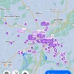 Giao diện bản đồ tương tác của ứng dụng Zillow hiển thị các căn hộ cho thuê và giá khu vực