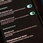 Giao diện cài đặt Android hiển thị các tính năng bảo vệ chống trộm nâng cao như Khóa phát hiện trộm cắp và Khóa thiết bị ngoại tuyến.