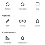 Giao diện cài đặt cho các bộ đếm thời gian trong ứng dụng Time Since