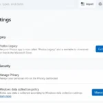 Giao diện cài đặt ứng dụng Photos trên Windows 11, hiển thị tùy chọn 'Get Photos Legacy'