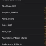 Giao diện chọn thành phố để bổ sung múi giờ vào ứng dụng Đồng hồ thế giới trên iPhone