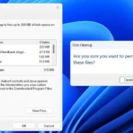 Giao diện công cụ Disk Cleanup trên Windows hiển thị các loại tệp có thể xóa để giải phóng dung lượng.