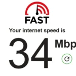 Giao diện công cụ kiểm tra tốc độ internet FAST.com của Netflix