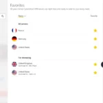 Giao diện CyberGhost VPN hiển thị lựa chọn vị trí máy chủ, minh họa ảnh hưởng tốc độ khi dùng hai VPN.