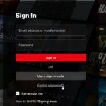 Giao diện đăng nhập Netflix với liên kết "Quên mật khẩu?" nổi bật