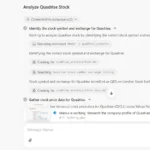 Giao diện Manus AI thể hiện quá trình phân tích và báo cáo chi tiết về cổ phiếu.