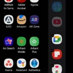 Giao diện menu ứng dụng Edge Panel trên điện thoại Samsung