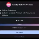 Giao diện mua gói Premium trọn đời của ứng dụng StandBy Mode Pro trên Android