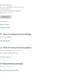 Giao diện mục Bảo vệ khỏi virus và mối đe dọa trong Windows Security