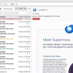 Giao diện phần mềm quản lý email Thunderbird với một email đang mở