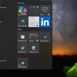 Giao diện Start Menu Windows 10 với thanh tác vụ nằm bên trái màn hình, thể hiện khả năng tùy biến vị trí.