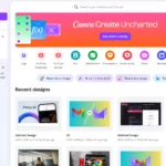 Giao diện trang chủ Canva khi đăng nhập