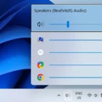 Giao diện ứng dụng EarTrumpet trên Windows 11 giúp quản lý âm lượng chi tiết.
