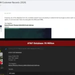Hình ảnh bài đăng trên diễn đàn tội phạm mạng rao bán dữ liệu khách hàng AT&T bị rò rỉ