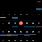 Lịch Apple ở chế độ xem tháng thông thường trên iOS 18
