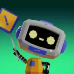 Linh vật robot của Discord cầm biển báo an toàn