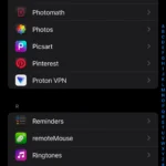 list of apps installed on an iPhone displayed in the iOS Settings app