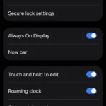 Màn hình cài đặt khóa màn hình và chế độ Luôn hiển thị (AOD) trên Android