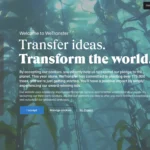 Màn hình giao diện cũ của WeTransfer cho phép kéo thả file dễ dàng.